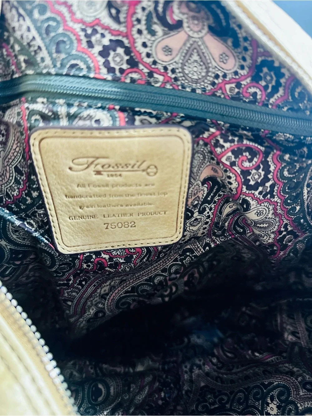 Authentic Fossil tan leather hobo shoulder bag